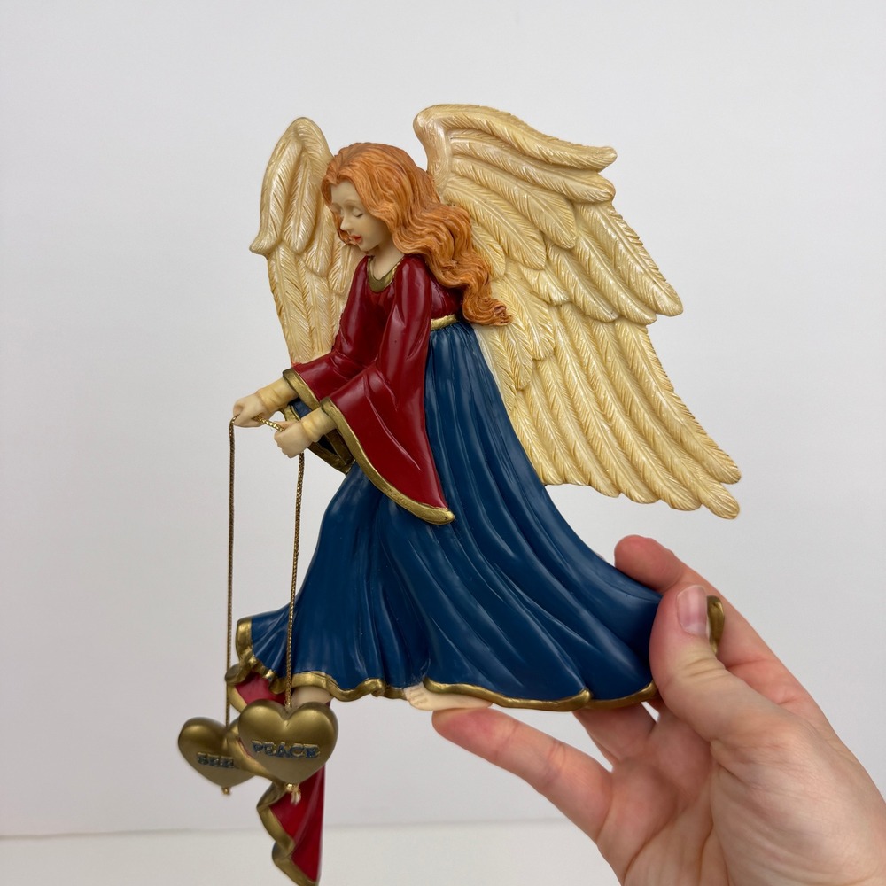 Vtg 1998 House of Loyd Angel Seek Peace Resin Wall Hanging Door Shelf Sitter
